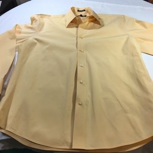 Express 1MX Button Down Modern Fit Shirt Yellow L